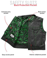 The Club Cut Men's Motorcycle Leather Vest, Multiple Color Options - First Manufacturing Company - Flyclothing LLC