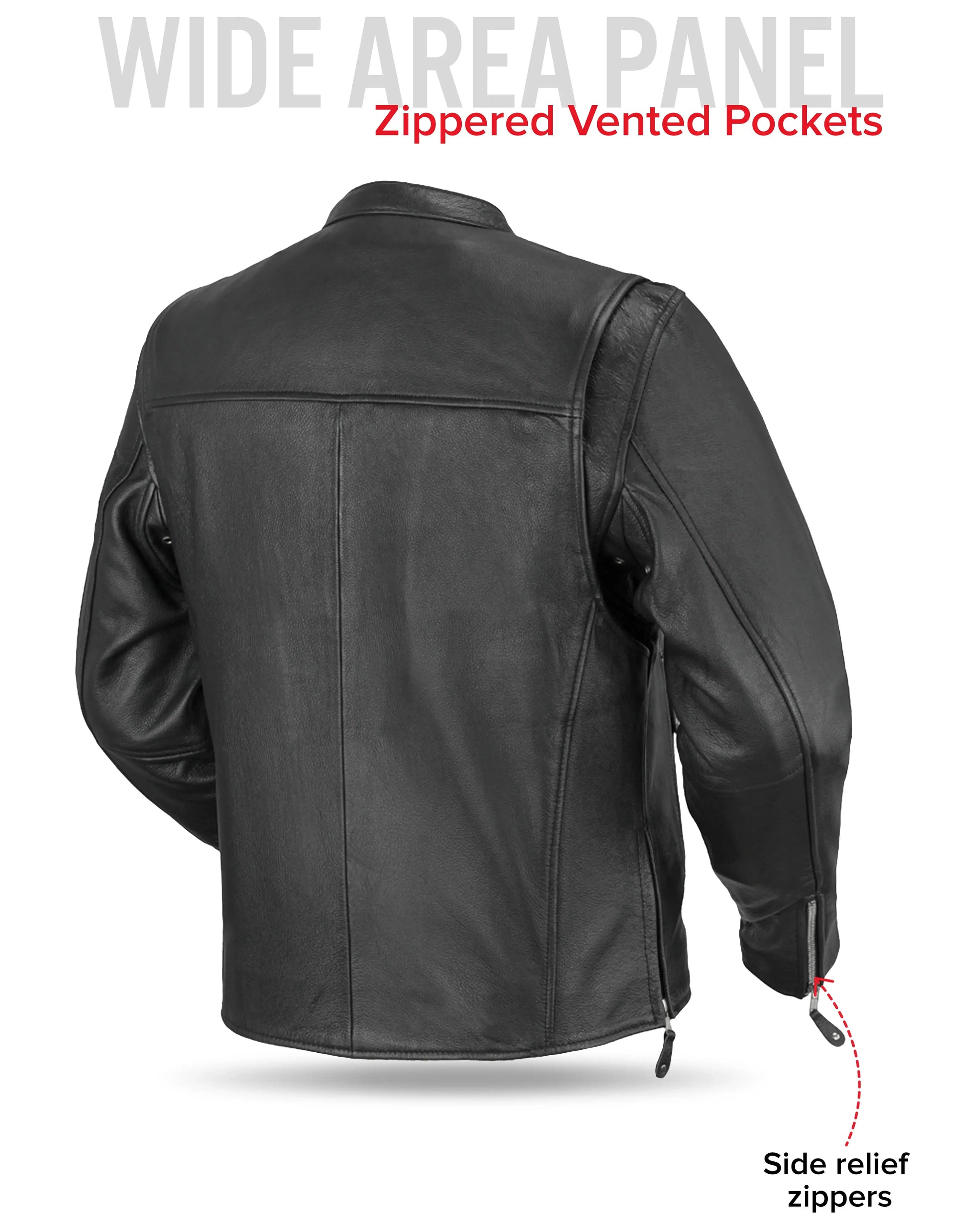 Ace Men's Leather Motorcycle Jacket - First Manufacturing Company - Flyclothing LLC