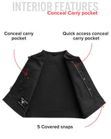 Lowside Men's Motorcycle Twill Vest - First Manufacturing Company - Flyclothing LLC