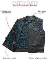 Sinister - Men's Motorcycle Leather Vest - First Manufacturing Company - Flyclothing LLC