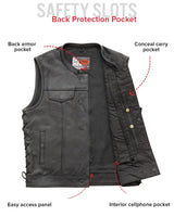 Sniper Men's Motorcycle Leather Vest - First Manufacturing Company - Flyclothing LLC