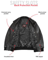 Moto Bomber - Men's Leather Jacket - First Manufacturing Company - Flyclothing LLC