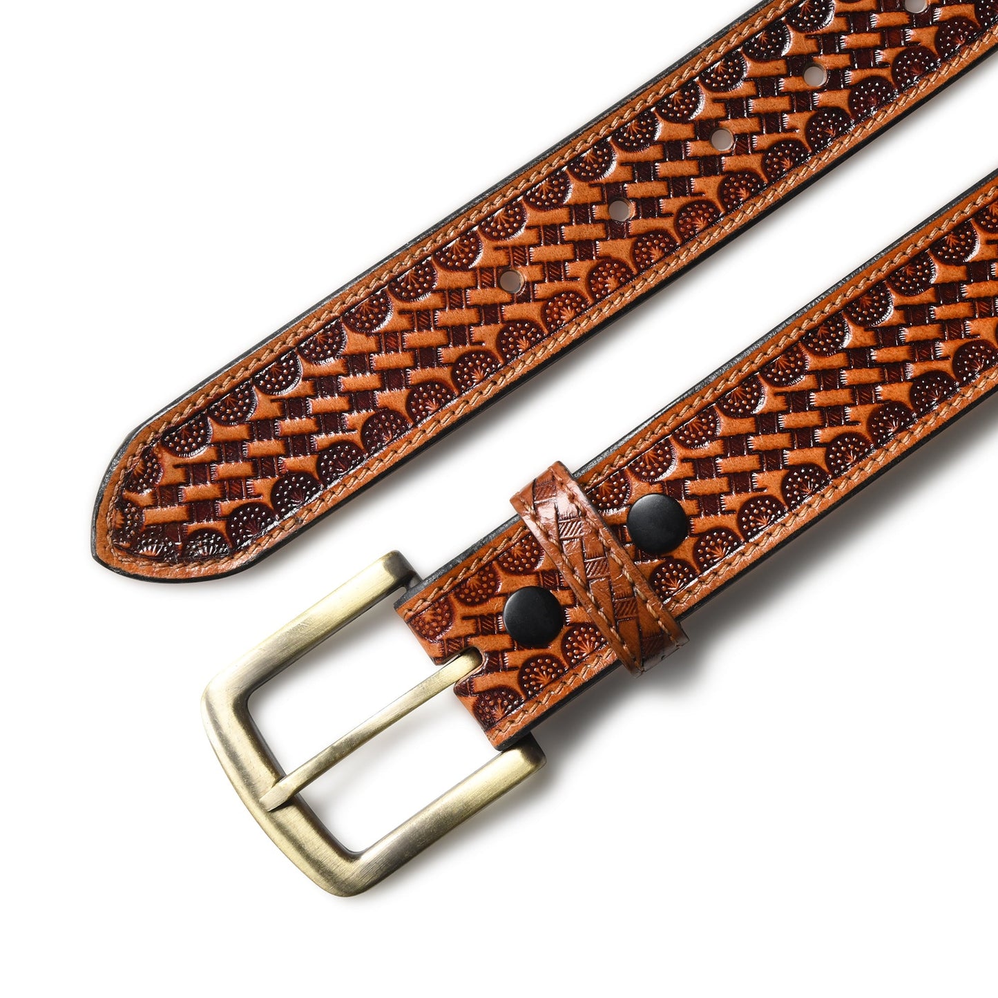 Modern Western Leather Belt - Classy Leather Bags - Flyclothing LLC