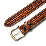 Modern Western Leather Belt - Classy Leather Bags - Flyclothing LLC