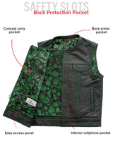 The Cut Men's Motorcycle Leather Vest, Multiple Color Options - First Manufacturing Company - Flyclothing LLC
