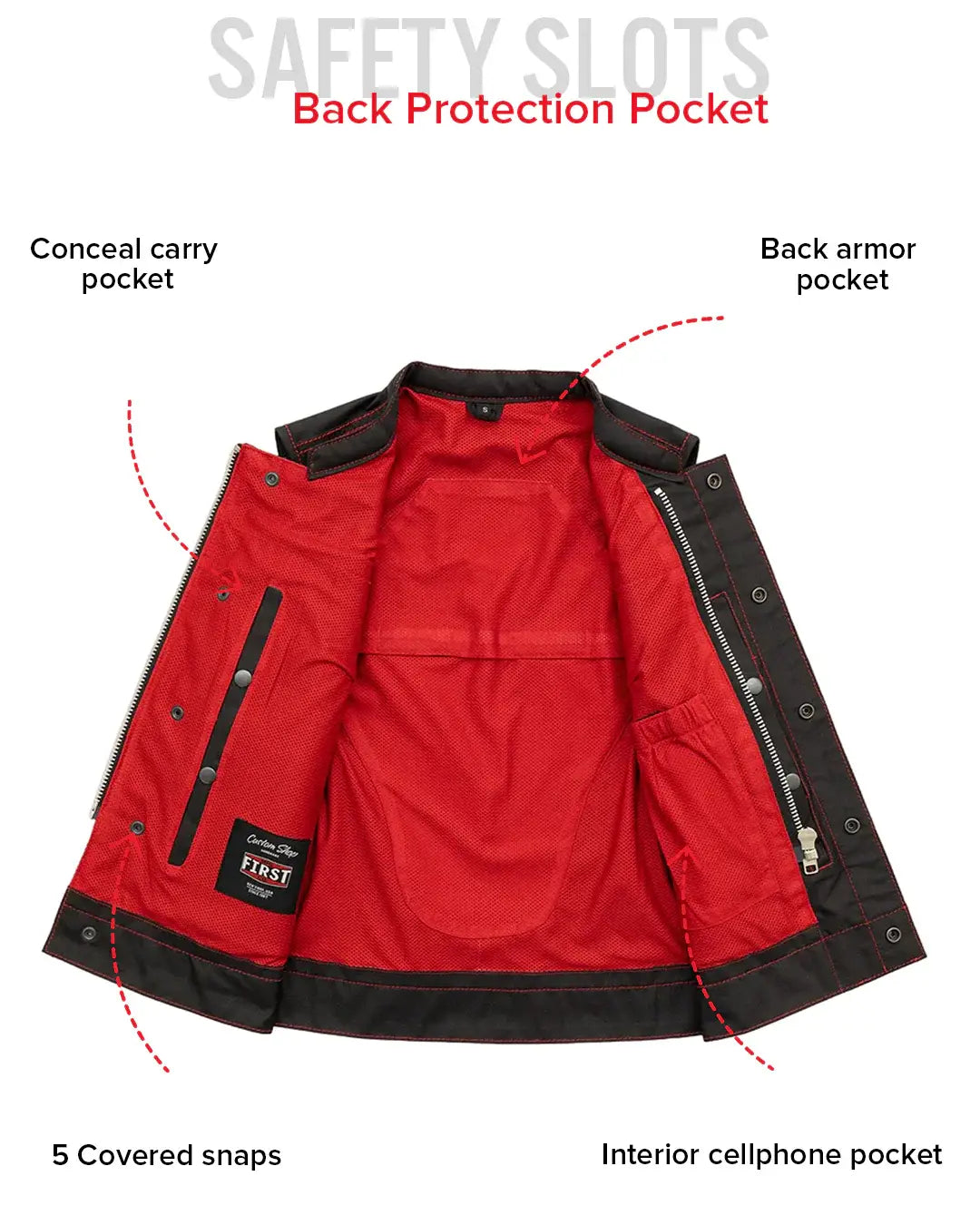 Jessica Moto Mesh Women's Motorcycle Vest - First Manufacturing Company - Flyclothing LLC