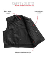 Upside Perforated Men's Club Style Leather Vest - First Manufacturing Company - Flyclothing LLC