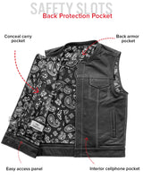 The Cut Men's Motorcycle Leather Vest, Multiple Color Options - First Manufacturing Company - Flyclothing LLC