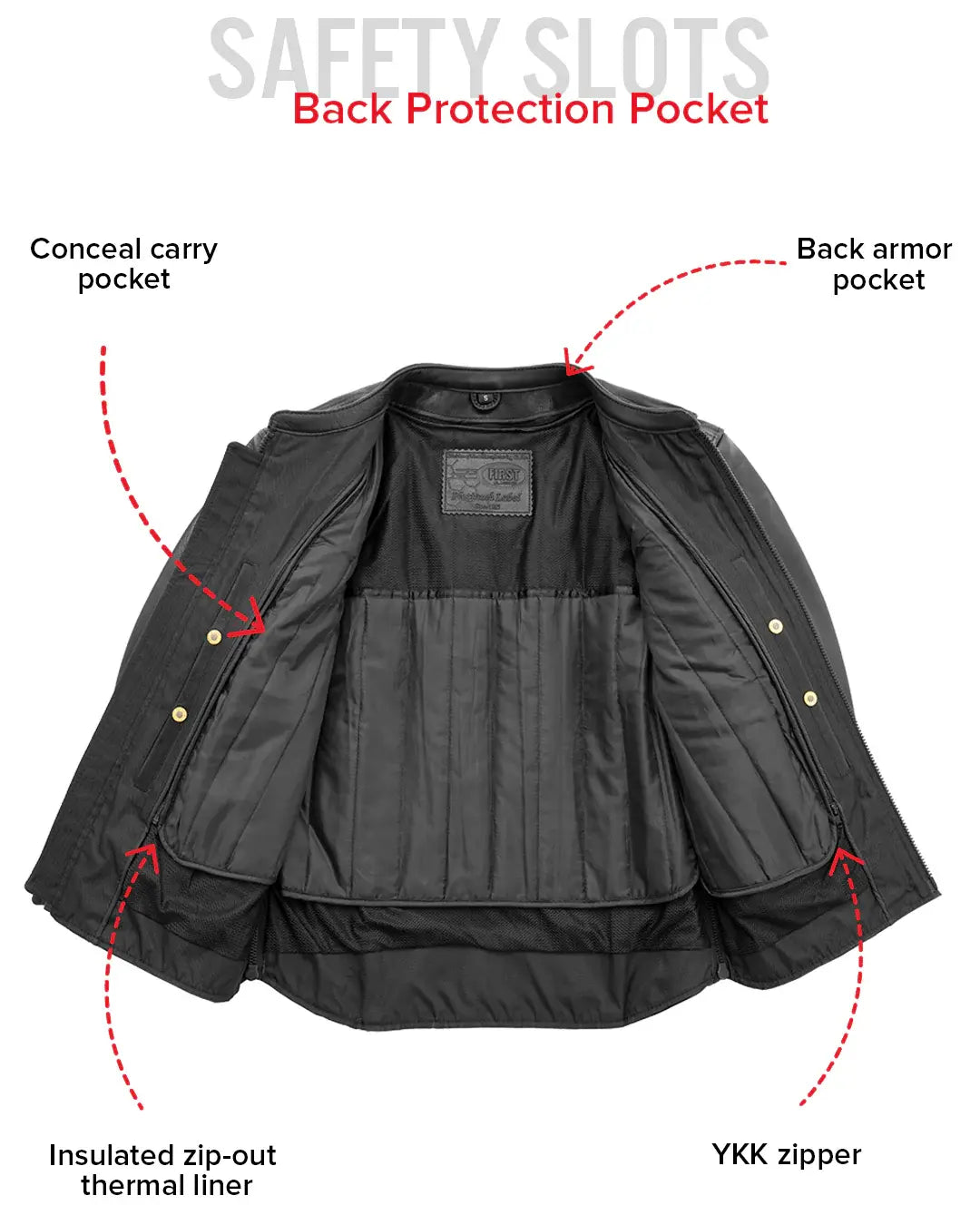 Revolt Men's Motorcycle Leather Jacket - First Manufacturing Company - Flyclothing LLC