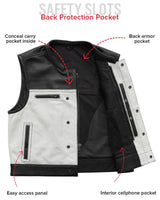 Two Tone Lowrider Perforated Men's Leather Vest - First Manufacturing Company - Flyclothing LLC