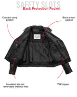 Lesley - Women's Motorcycle Leather Jacket - BHBR - First Manufacturing Company - Flyclothing LLC