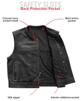 Lowrider Perforated Men's Leather Vest - First Manufacturing Company - Flyclothing LLC