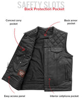 Downside Men's Motorcycle Leather Vest - First Manufacturing Company - Flyclothing LLC