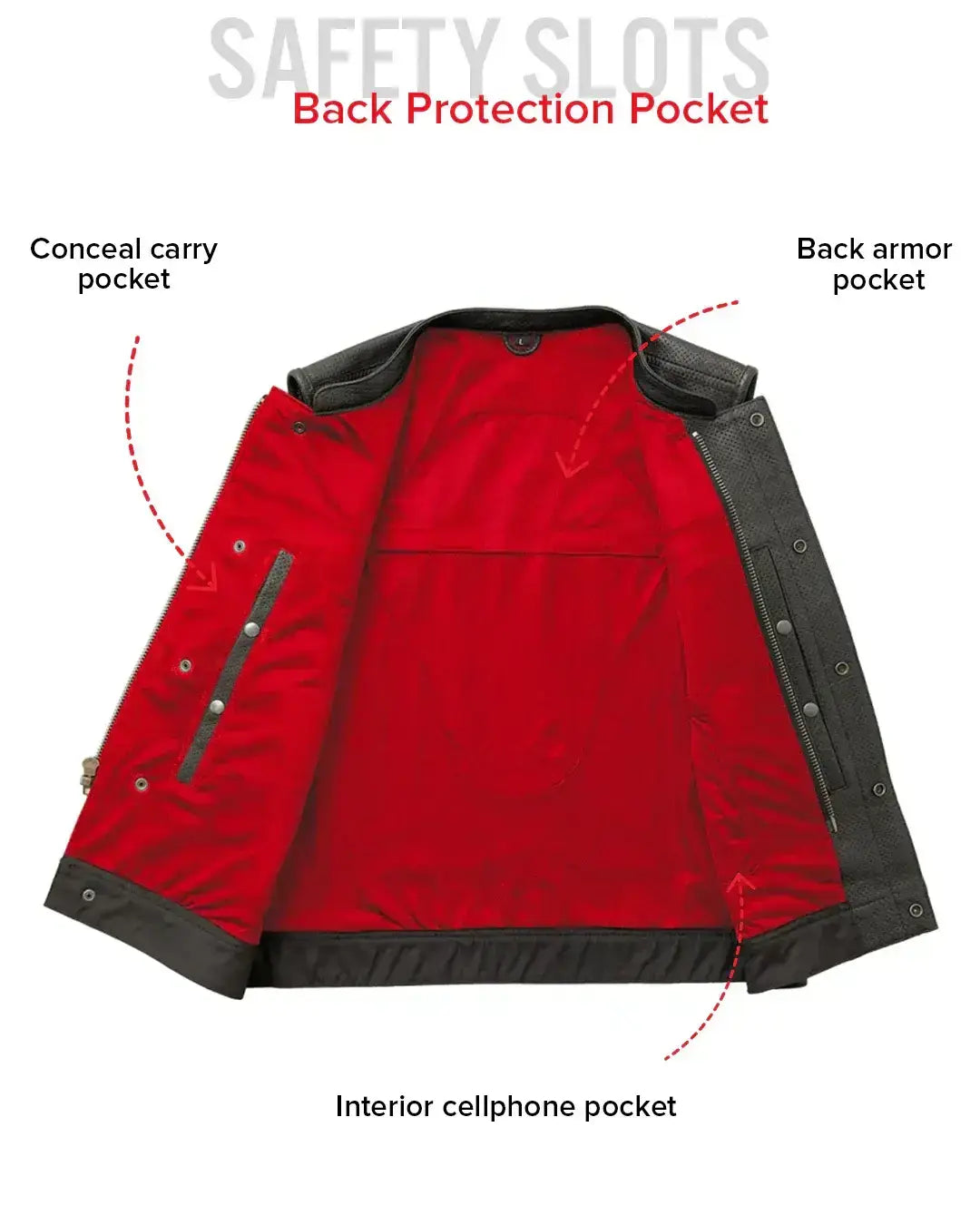 Lowside Men's Perforated Motorcycle Leather Vest - First Manufacturing Company - Flyclothing LLC