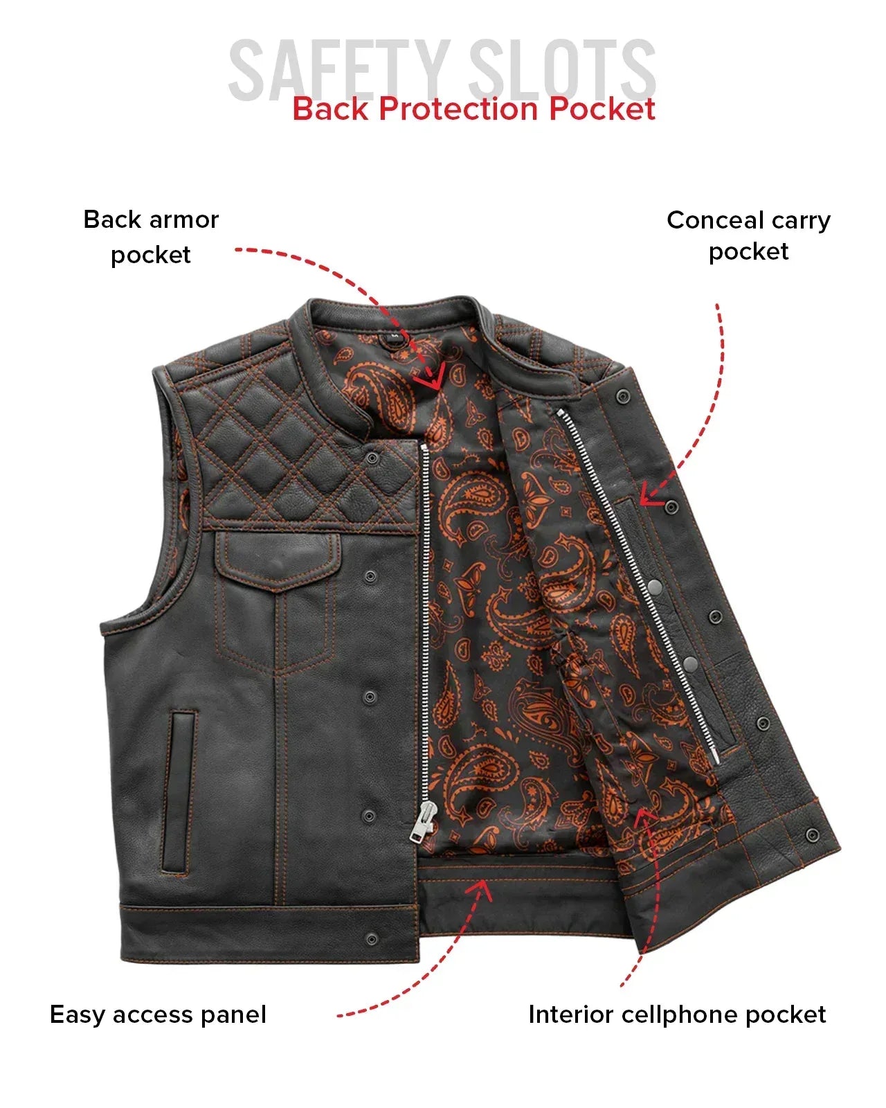 Upside Men's Club Style Leather Vest