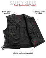 Bonnie Perforated Women's Motorcycle Leather Vest - First Manufacturing Company - Flyclothing LLC