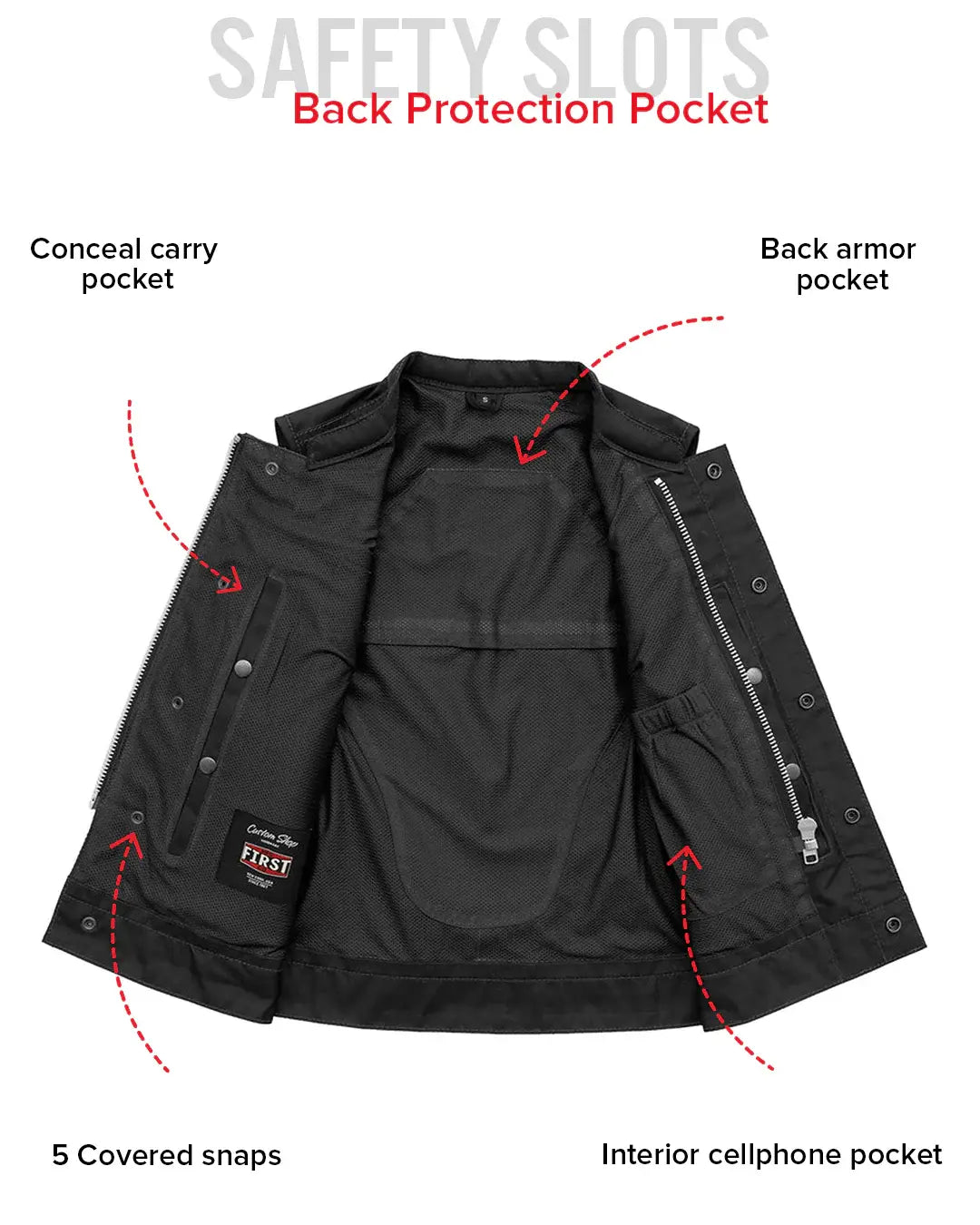 Jessica Moto Mesh Women's Motorcycle Vest - First Manufacturing Company - Flyclothing LLC