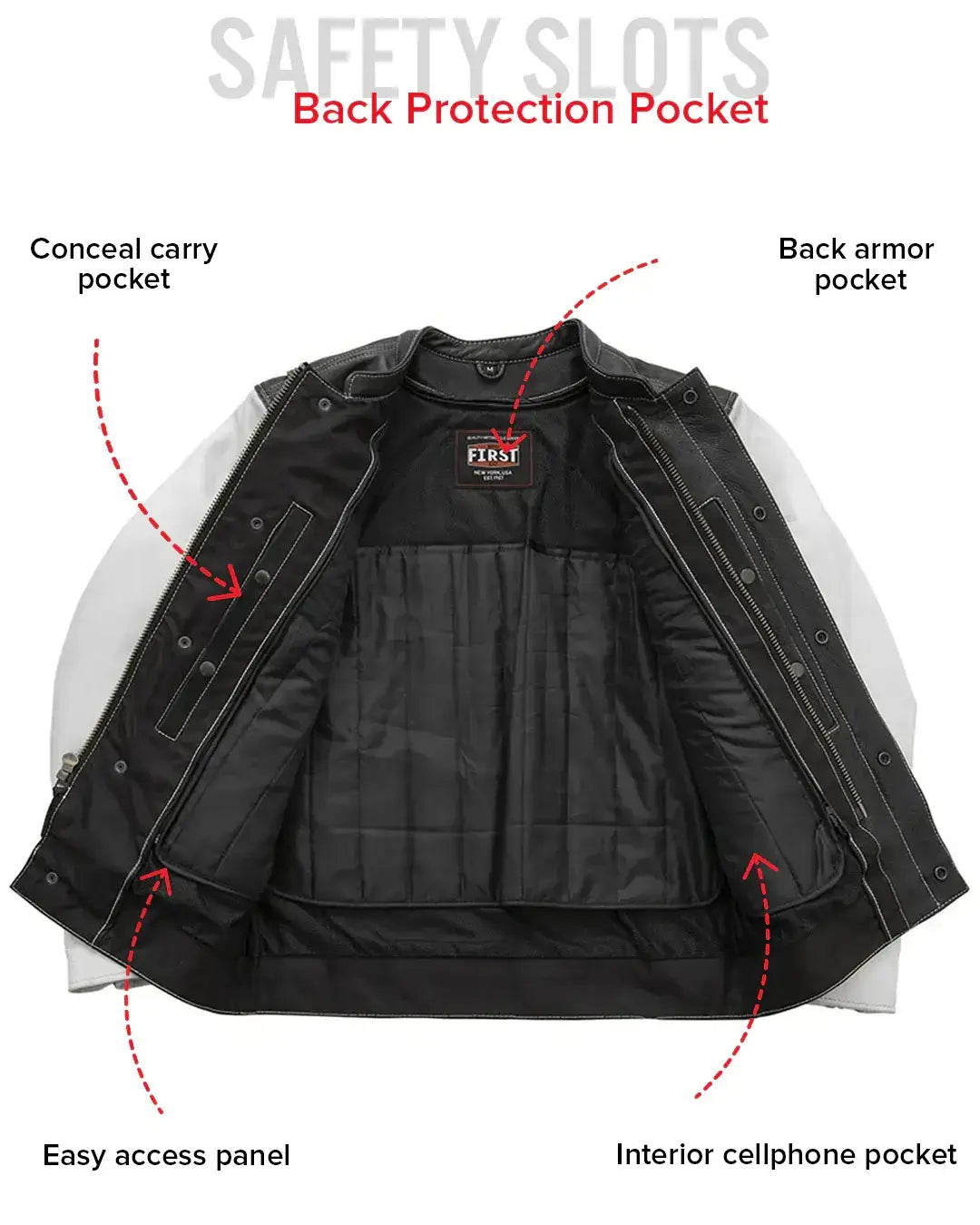 Vincent Men's Cafe Style Leather Jacket - First Manufacturing Company - Flyclothing LLC