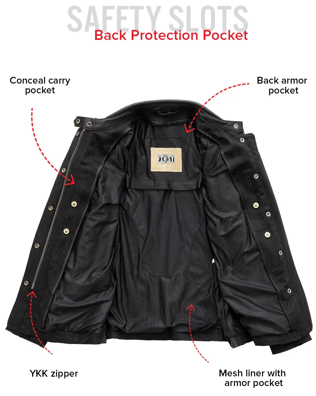 Outcast - Women's Twill Motorcycle Jacket - First Manufacturing Company - Flyclothing LLC