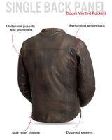Rocky Men's Motorcycle Leather Jacket - First Manufacturing Company - Flyclothing LLC