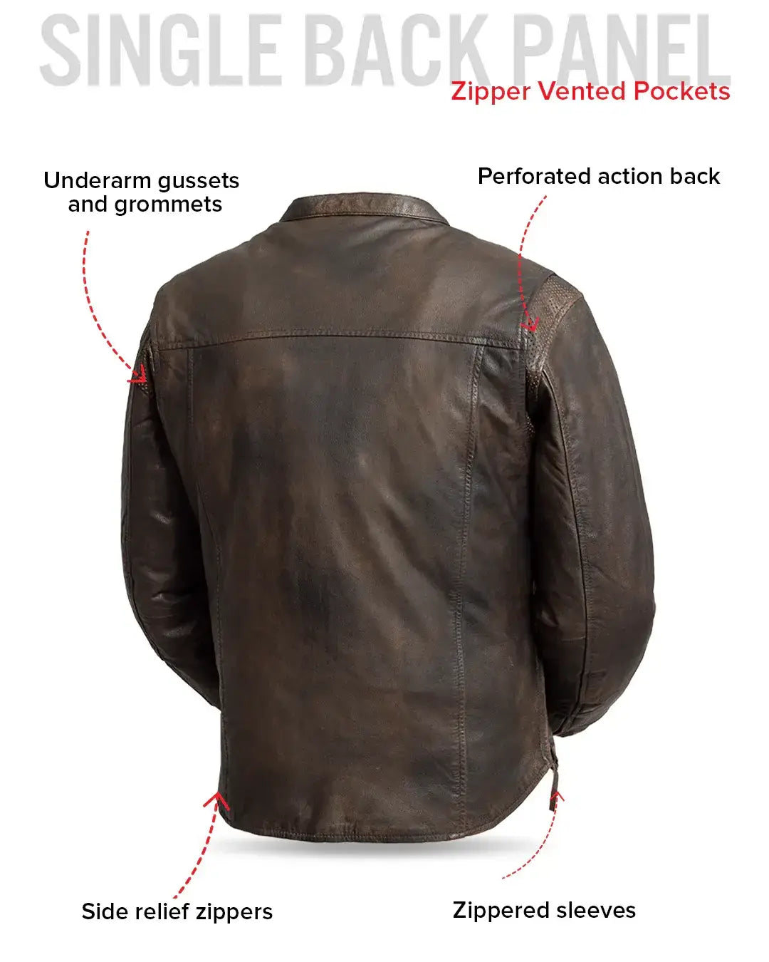 Rocky Men's Motorcycle Leather Jacket - First Manufacturing Company - Flyclothing LLC