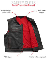 Lowrider Perforated Men's Leather Vest - First Manufacturing Company - Flyclothing LLC
