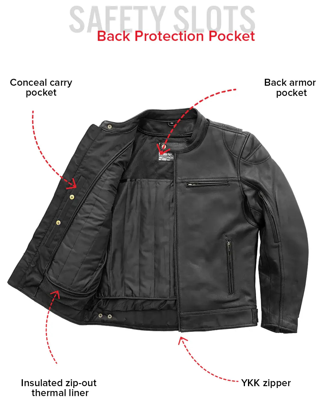 Top Performer Men's Motorcycle Leather Jacket - First Manufacturing Company - Flyclothing LLC