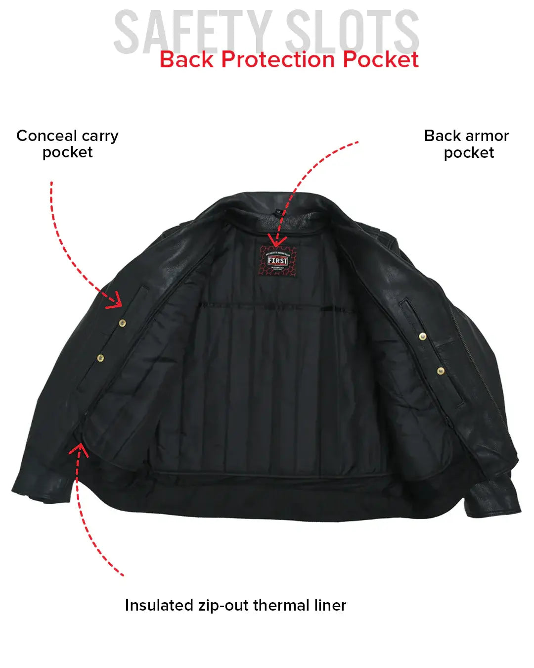 Mastermind Men's Motorcycle Leather Jacket - First Manufacturing Company - Flyclothing LLC