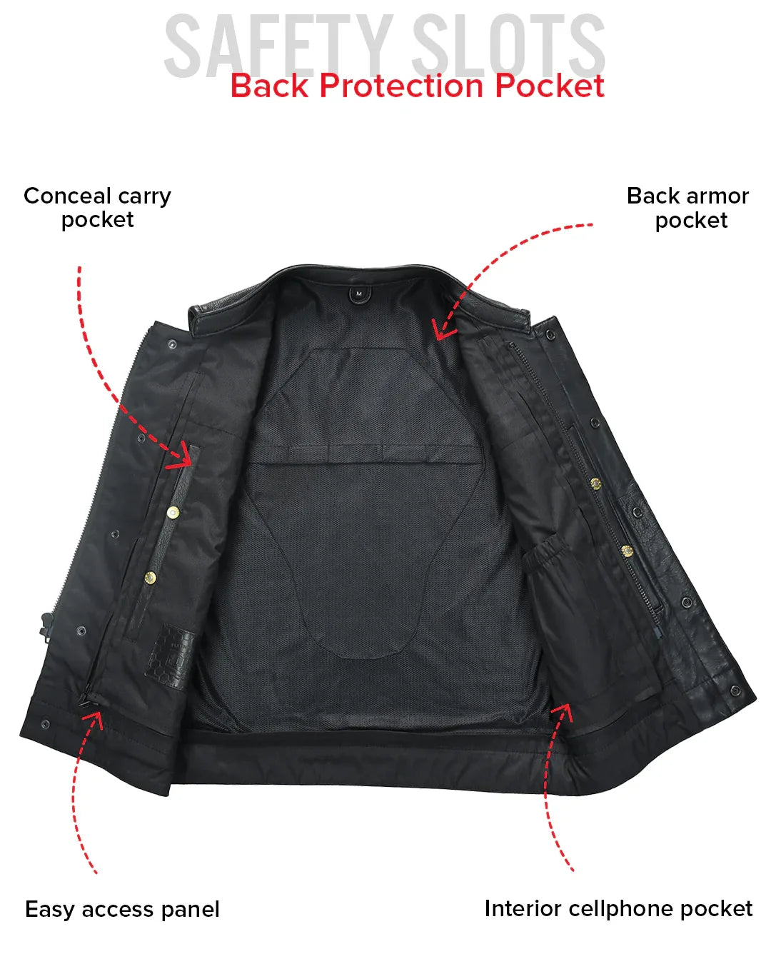 Sharp Shooter Men's Motorcycle Leather Vest - First Manufacturing Company - Flyclothing LLC