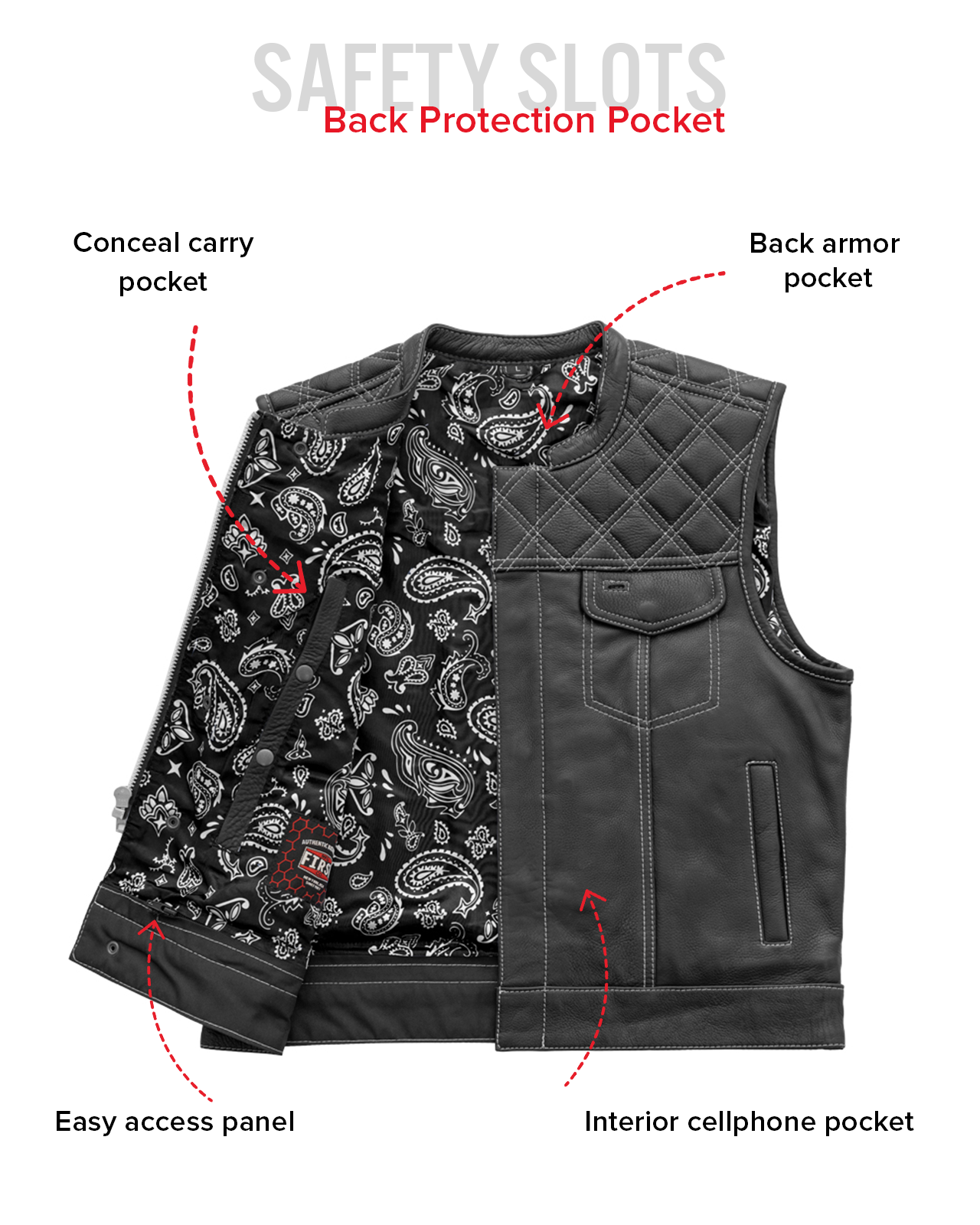 Upside Men's Club Style Leather Vest