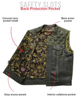 Sinister - Men's Motorcycle Leather Vest - First Manufacturing Company - Flyclothing LLC