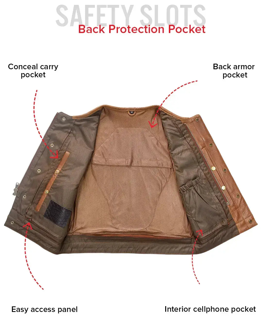 Lowside Men's Motorcycle Leather Vest - First Manufacturing Company - Flyclothing LLC