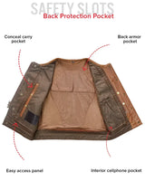 Lowside Men's Motorcycle Leather Vest - First Manufacturing Company - Flyclothing LLC