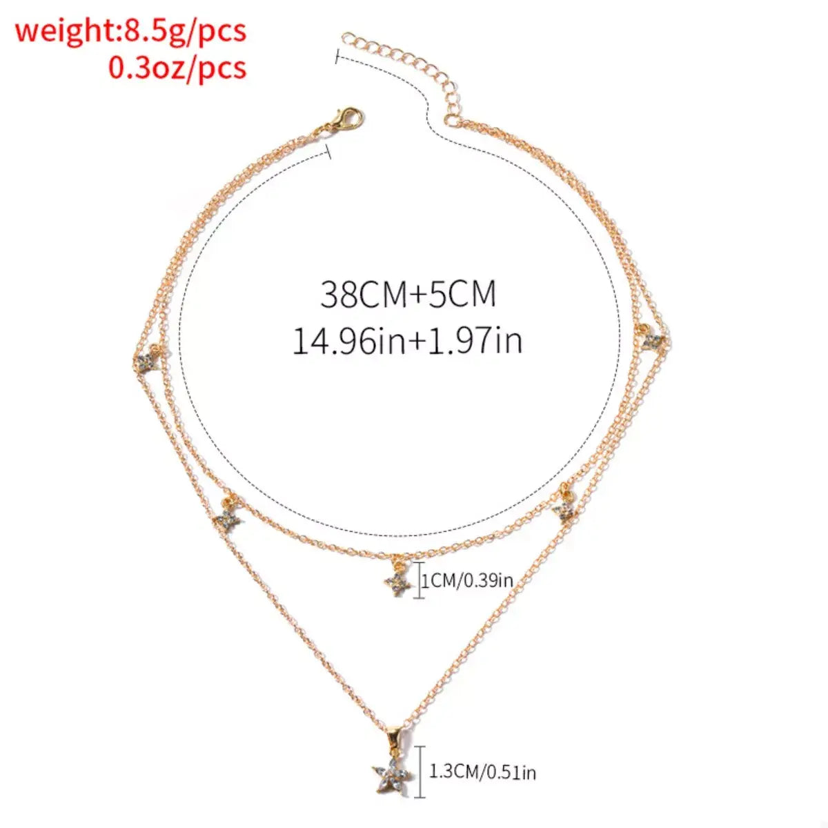 Double Layered Pendant Necklace - Trendsi - Flyclothing LLC