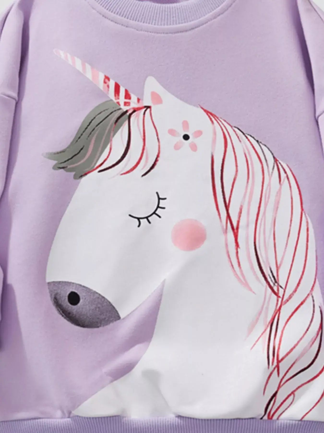 Children's Unicorn Graphic Round Neck Sweatshirt - Trendsi - Flyclothing LLC
