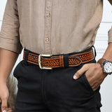 Modern Western Leather Belt - Classy Leather Bags - Flyclothing LLC