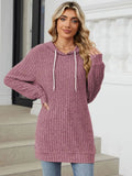 Drawstring Long Sleeve Hoodie - Trendsi