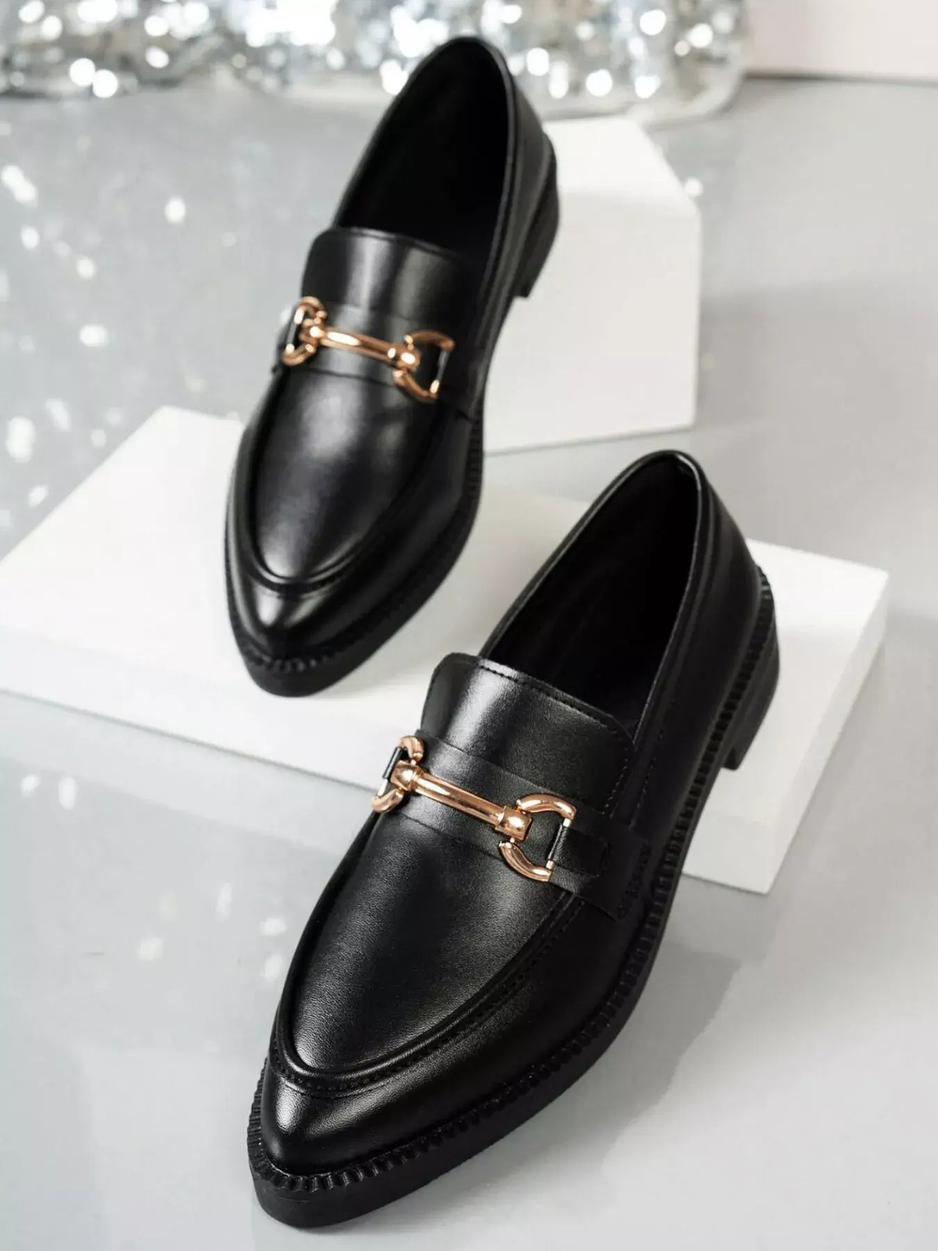 Point Toe Block Heels Loafers - Trendsi - Flyclothing LLC