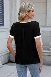 Cutout Round Neck Short Sleeve Top - Trendsi - Flyclothing LLC