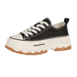 Round Toe Platform Canvas Sneakers - Trendsi