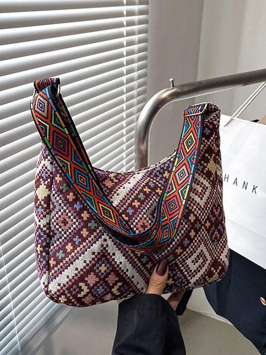 Geometric Adjustable Strap Crossbody Bag - Trendsi - Flyclothing LLC