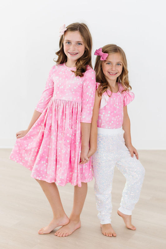 Shine Bright 3/4 Sleeve Pocket Twirl Dress - Mila & Rose ® - Flyclothing LLC