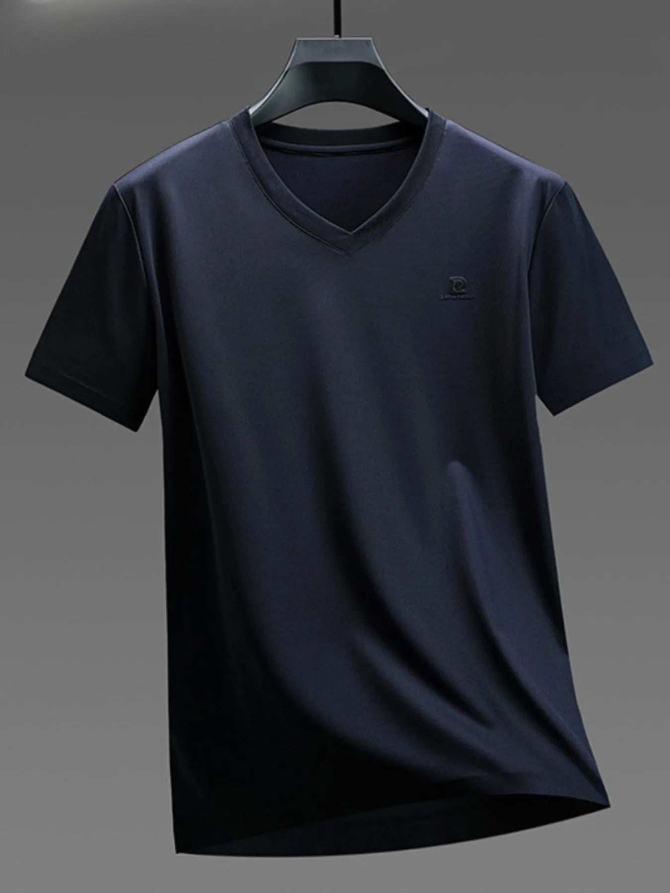 Men's Plus Size V-Neck Short Sleeve T-Shirt - Trendsi - Flyclothing LLC