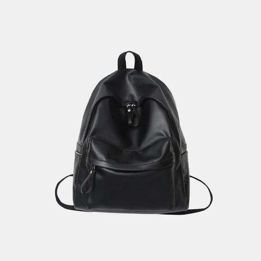 PU Leather Zip Backpack Bag - Trendsi - Flyclothing LLC