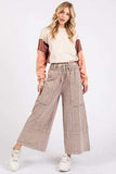 Mittoshop Mineral Wash Seam French Terry Wide Leg Pants - Trendsi - Flyclothing LLC