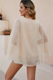 Swiss Dot Round Neck Blouse - Trendsi - Flyclothing LLC