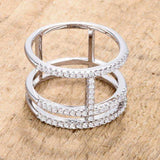 0.5Ct Rhodium Parallel Ring with Brilliant CZ - JGI - Flyclothing LLC