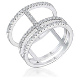 0.5Ct Rhodium Parallel Ring with Brilliant CZ - JGI - Flyclothing LLC