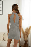Cutout Grecian Neck Romper - Trendsi