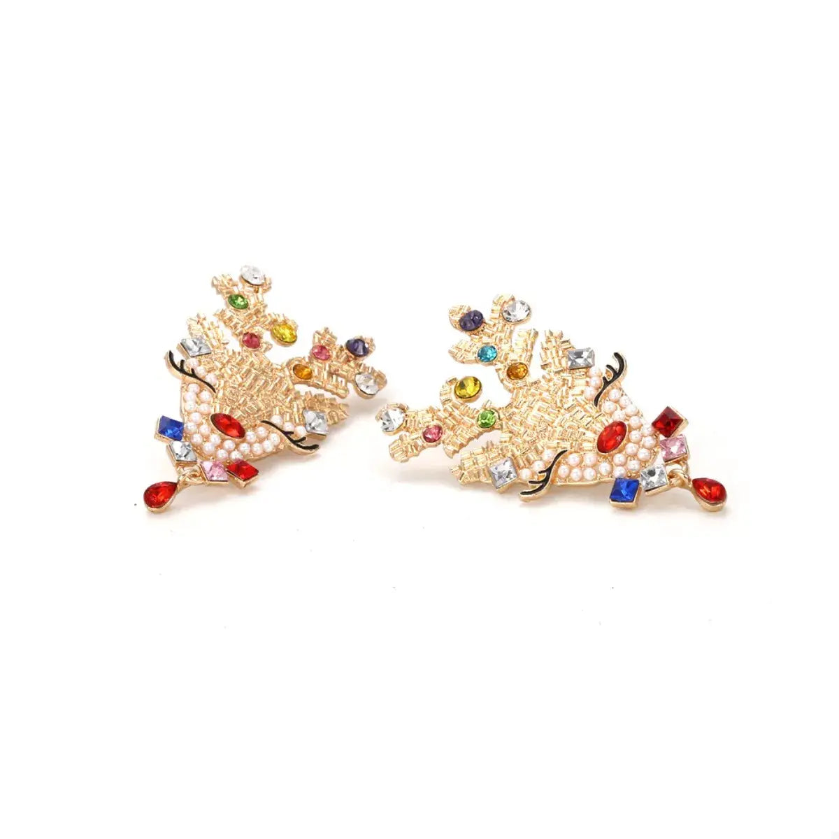 Christmas Reindeer Rhinestone Earrings - Trendsi - Flyclothing LLC